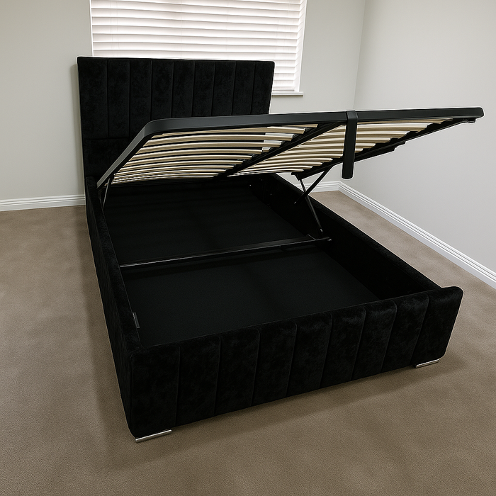 Bed frame Upholstered with Gas Lift Storage