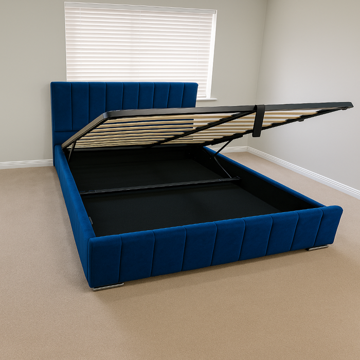 Bed frame Upholstered with Gas Lift Storage