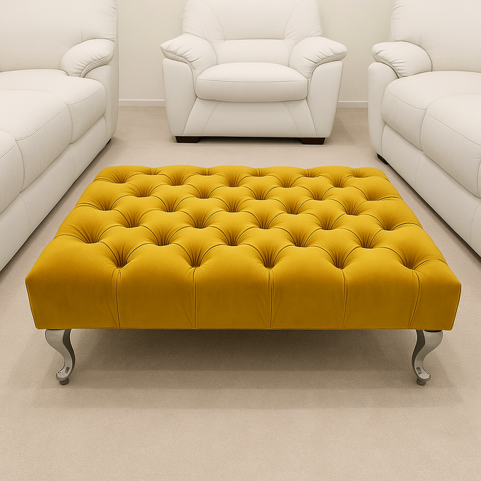 Chesterfield Upholstered Footstool/Coffee Table