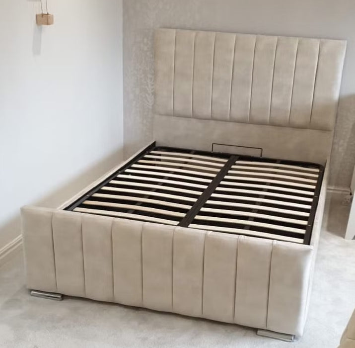 Luxury Clarence Wing Gas Lift Storage Upholstered Bed frame