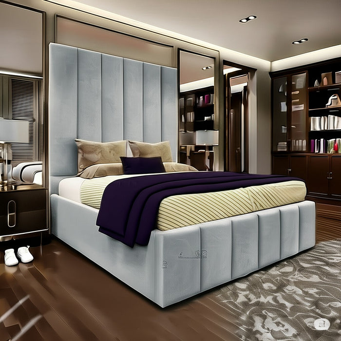 Panel Bed Frame with Extra 60" Tall Headboard